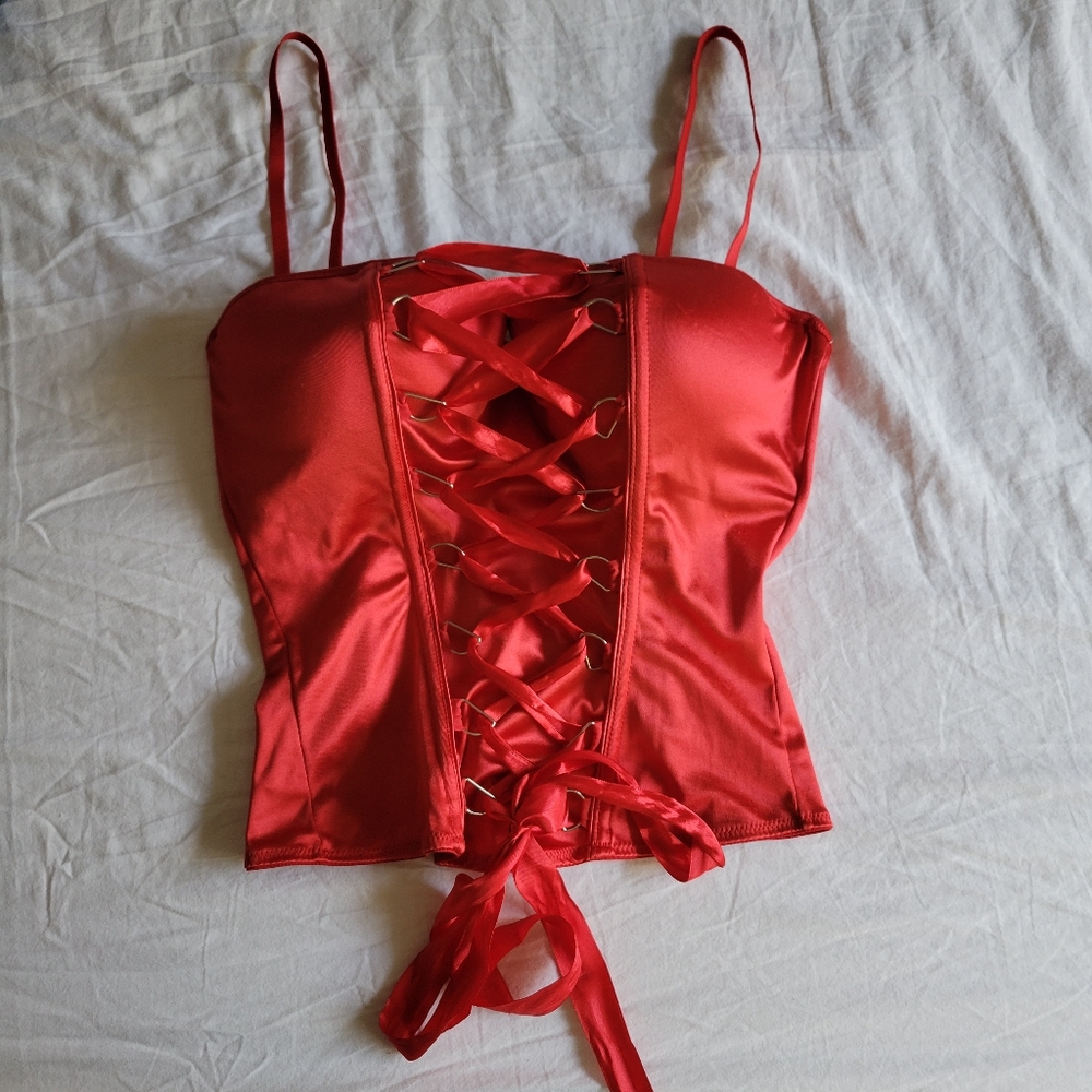 Red Corset Top Women's XL